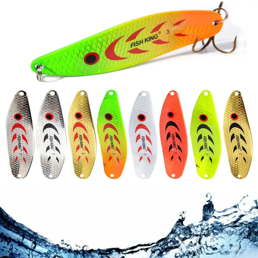 

Durable Sequin Single Hooks Spinner Fishing Lure Metal Bait Artificial Lure Spoon Fishing Tackle