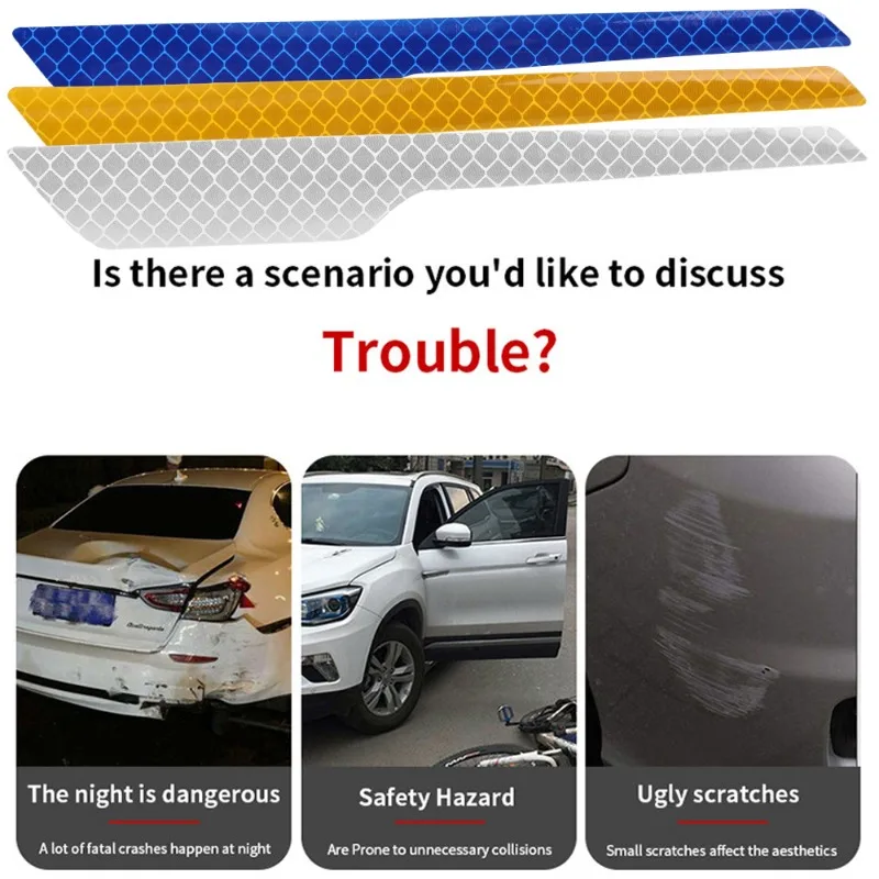 Auto Stoßstange Reflektierende Sicherheit Streifen Aufkleber Anti-kollision Sicherheit Warnung Aufkleber Auto Nacht Fahren Dekoration Zubehör