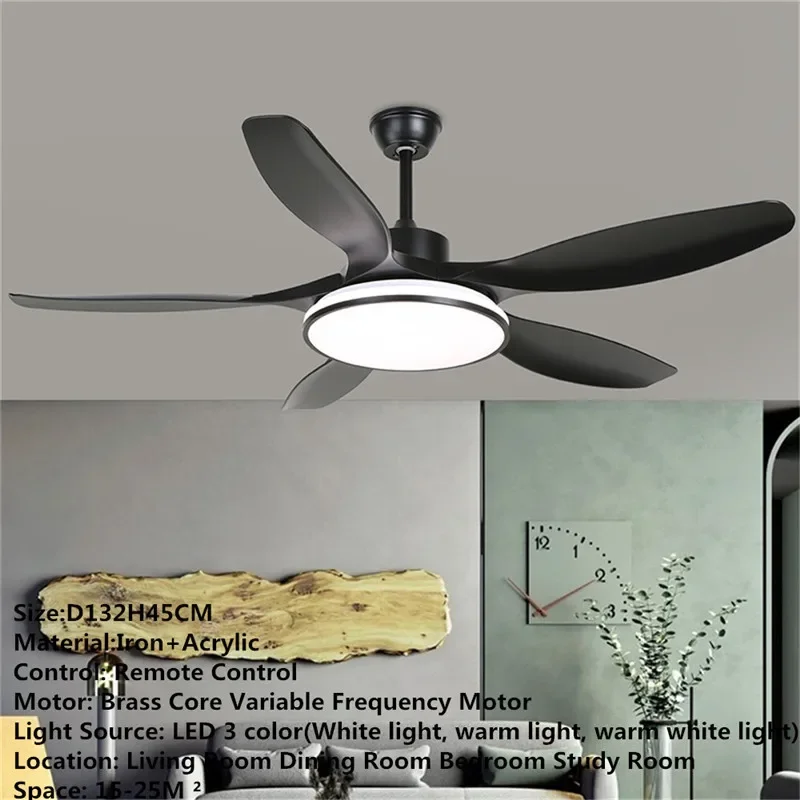 SAMAN Modern Fan Light Luxury Living Room Restaurant Bedroom Study LED Ceiling Fan Light Remote Electric Fan Light