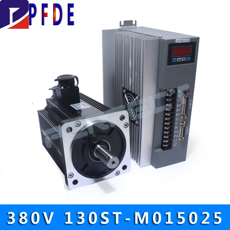 380V 3.8KW 3800W 130ST-M15025 AC Servo Motor 2500RPM 15N.M. Three-Phase Ac Drive Permanent Magnet Matched Driver AASD-25A
