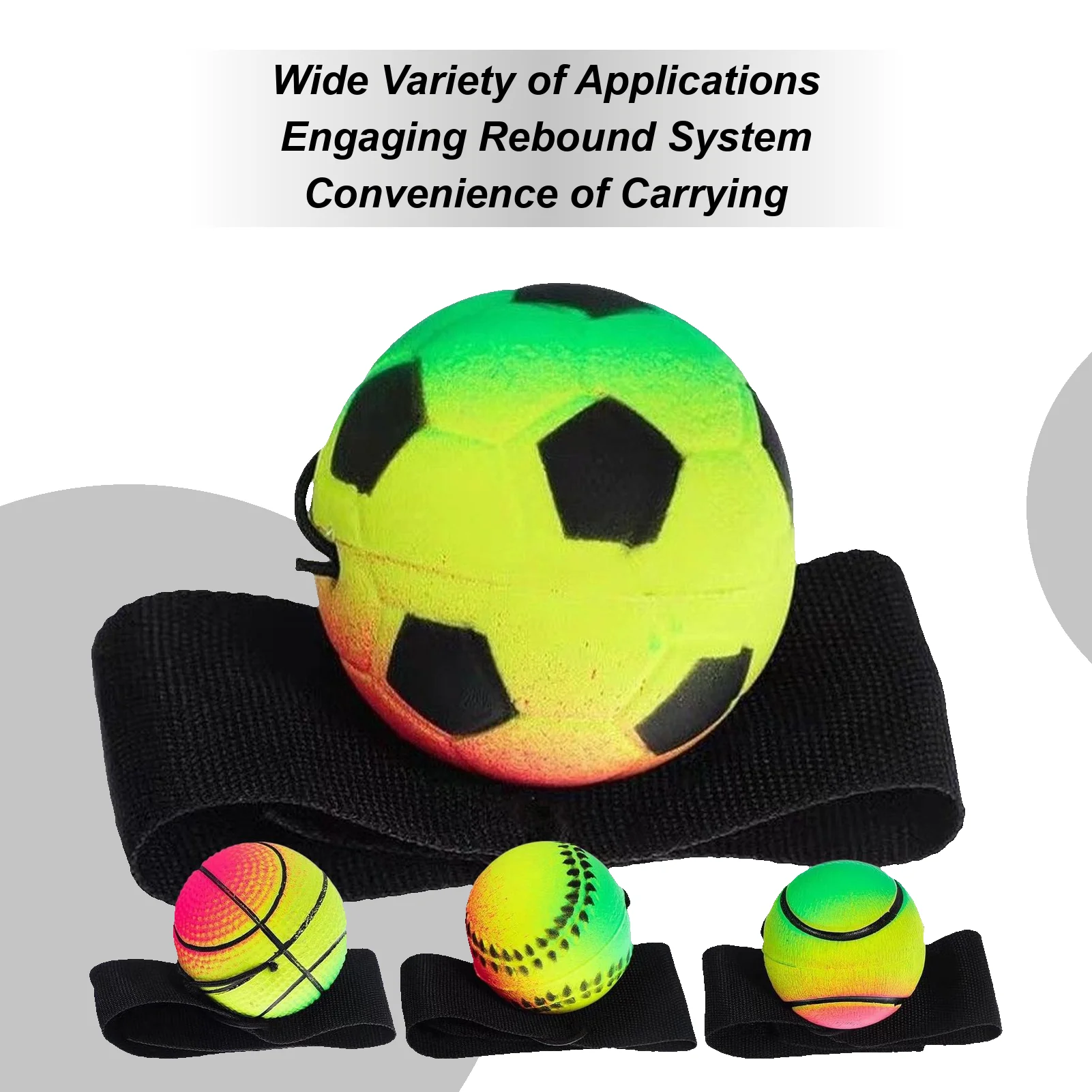 Wrist Ball 4-Piece Rubber Wristband Ball For Adults Training Equipment Sports Accessories For Gym Home Outdoor Party Family