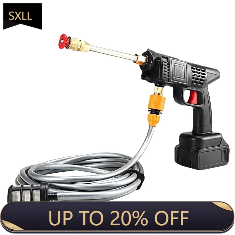 

SXLL Portable Wireless Car Washing Machine Powerful Lithium Cordless High Pressure Jet Foam Gun Plastic Cleaning Tool