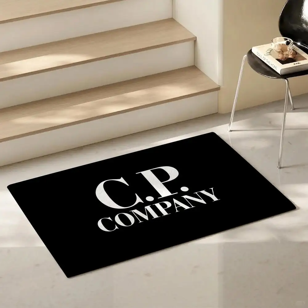Fashion C-C.P. Company Floor Mat Eco-Friendly Flannel Doormat Non-Slip Odorless Soft Short Plush Indoor Floor Rug