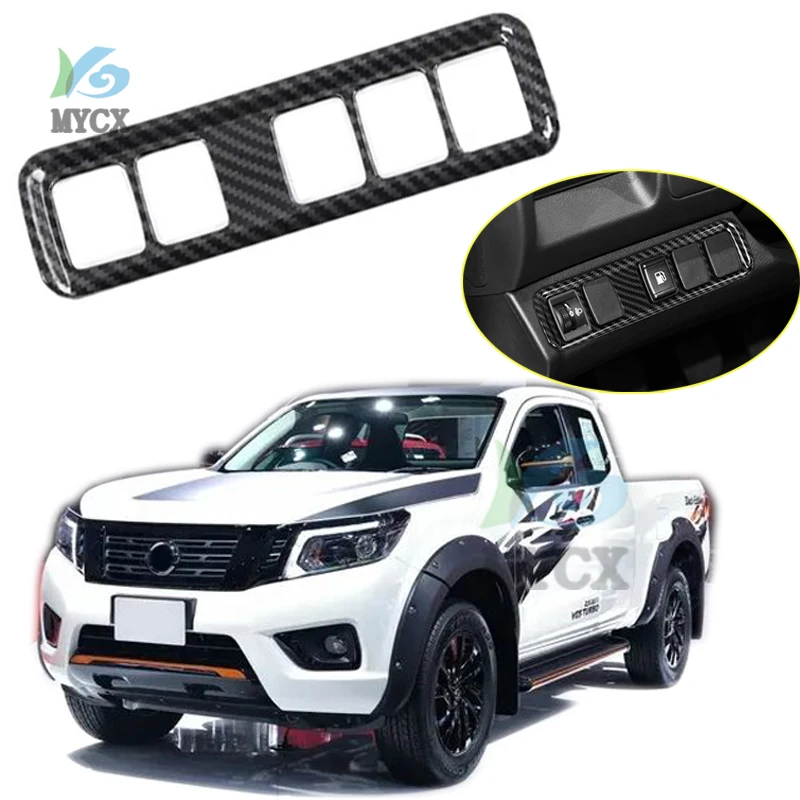 For Nissan Navara NP300 ST 2019 2020 2021 2022 Headlight adjustment decorative frame control button headlight switch sticker