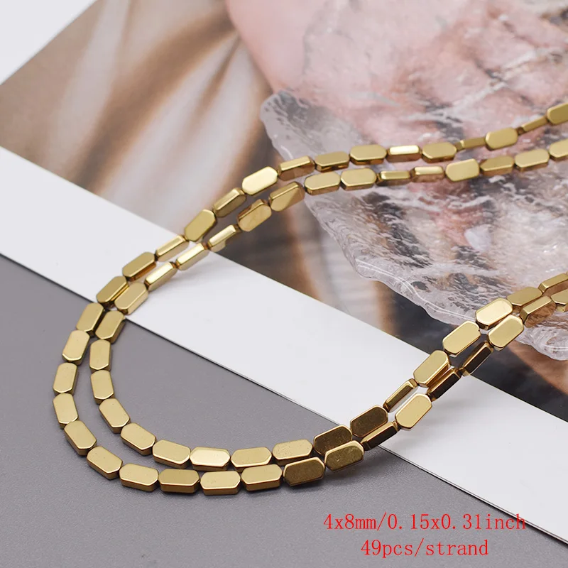 Plating Goud Kleurbehoud Natuurlijke Hematiet Steen Spacer Losse Kralen Voor Sieraden Maken Diy Armbanden Vinden