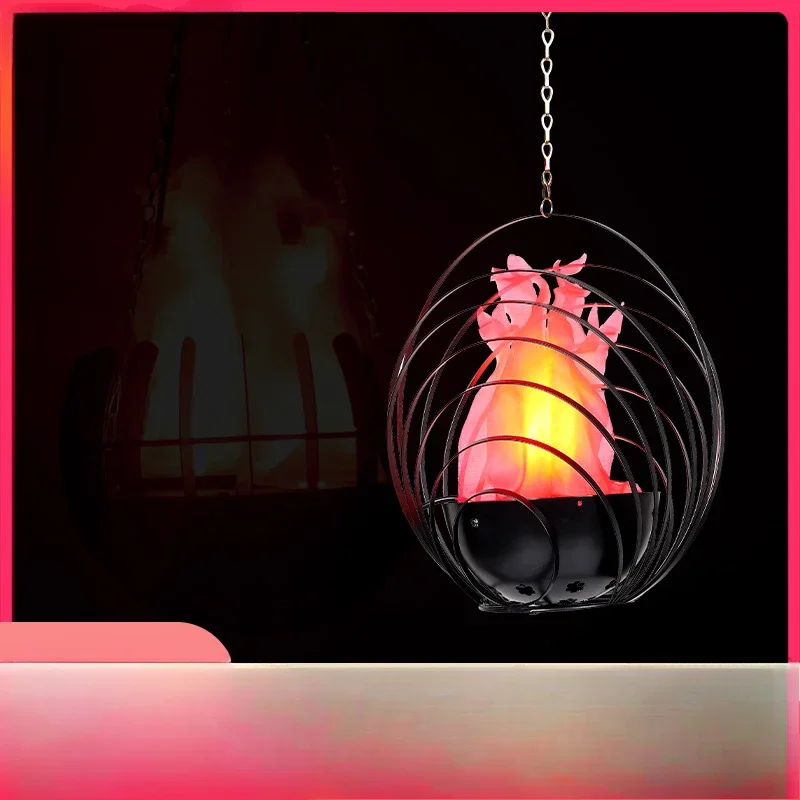 LED Simulation Flame Shell Bonfire Gala Light Halloween Haunted House Prop Brazier