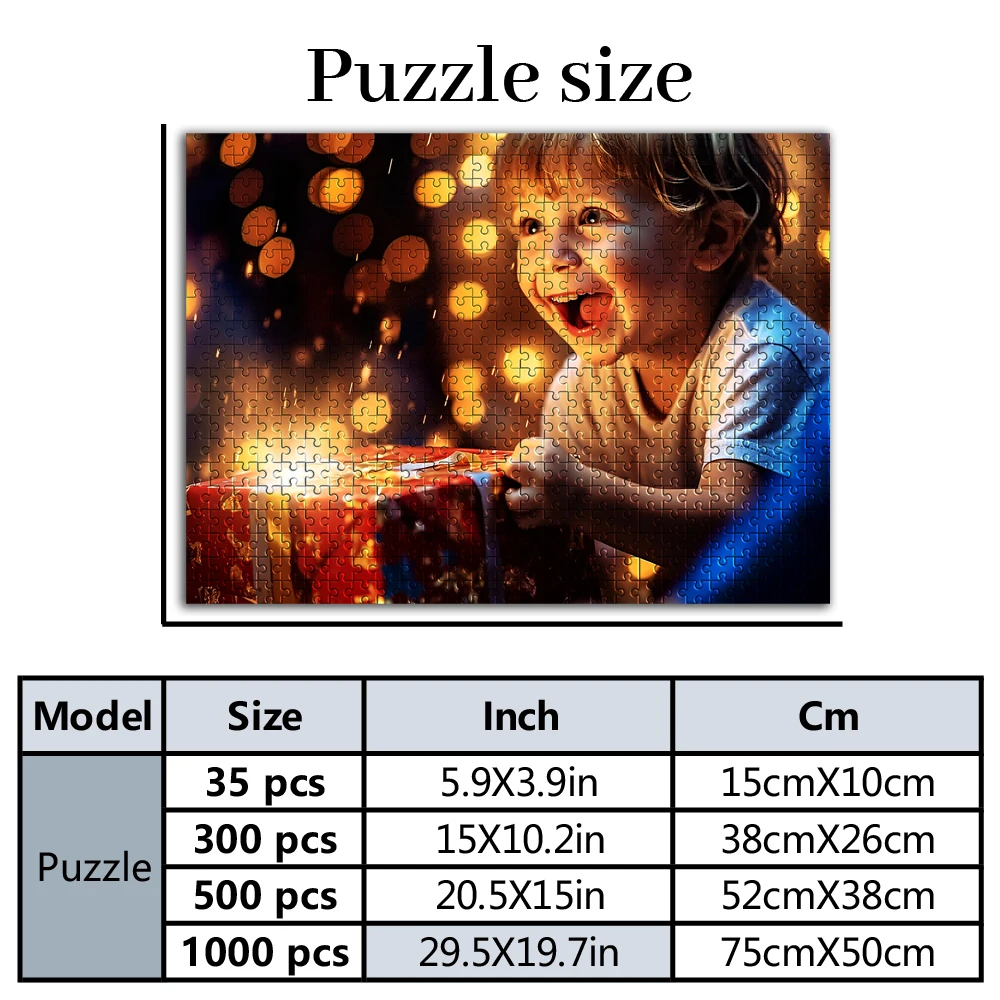 35/300/500/1000pcs Personalized Custom Photo Puzzle couple photos Customize Creative Commemorative Gift Families Games