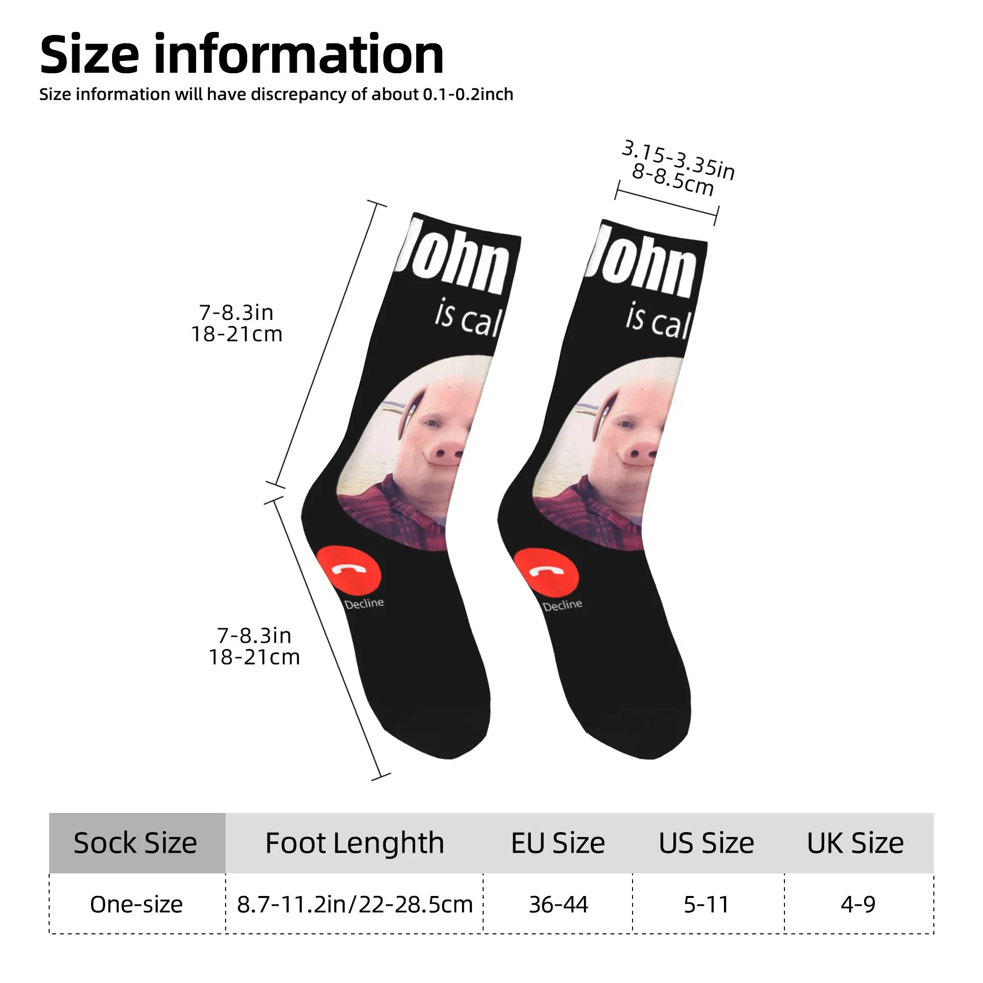Classic Art Funny John Pork Is Calling Outfit Meme Socks Retro Stockings Autumn Anti Skid Men Socks Breathable Graphic Socks
