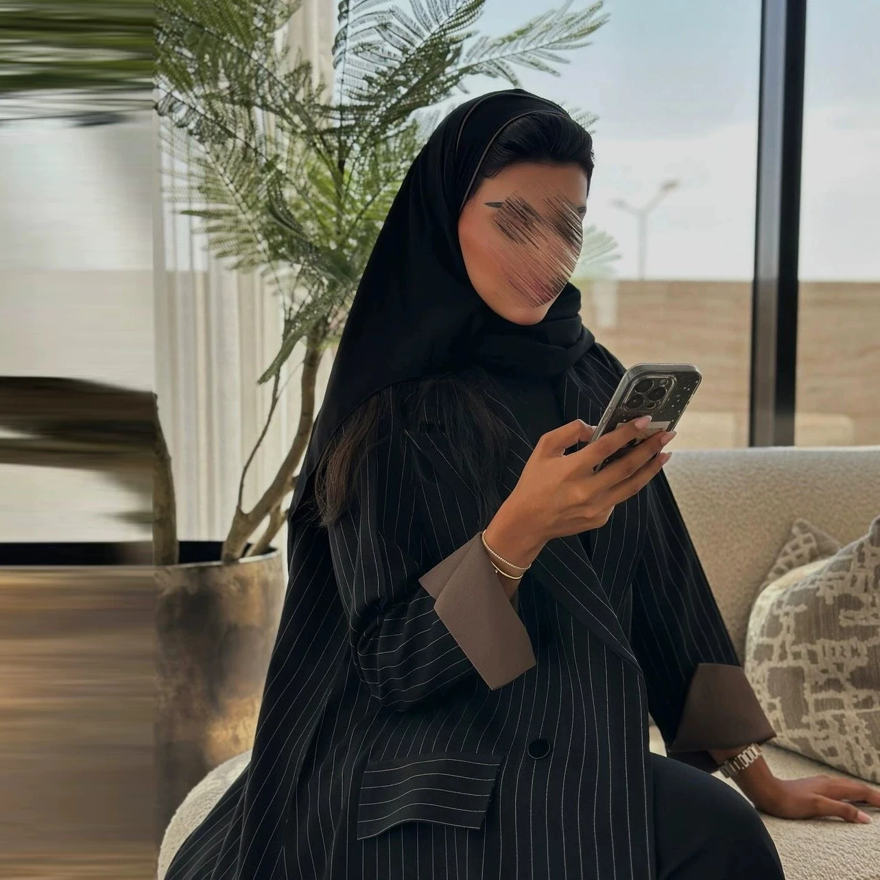 ニューミドルイースト ドバイ ストライプ ロング ドクターカーディガン ローブ ルーズウエスト ロングスリーブ ダブルボタン留め ストリートスタイル 秋 ドクターカーディガン