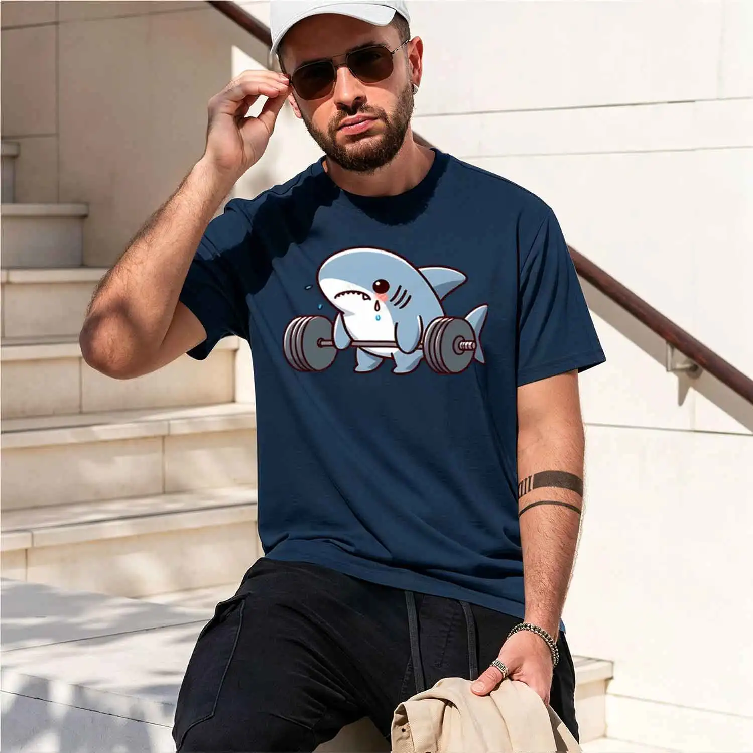 Funny Coon Shark Grh No Pain No Gain GYM Tshirt Fitness Bodybuilding Casual Fashion Loose Sports T Shirt Short Sve Tee 2026 New view 5