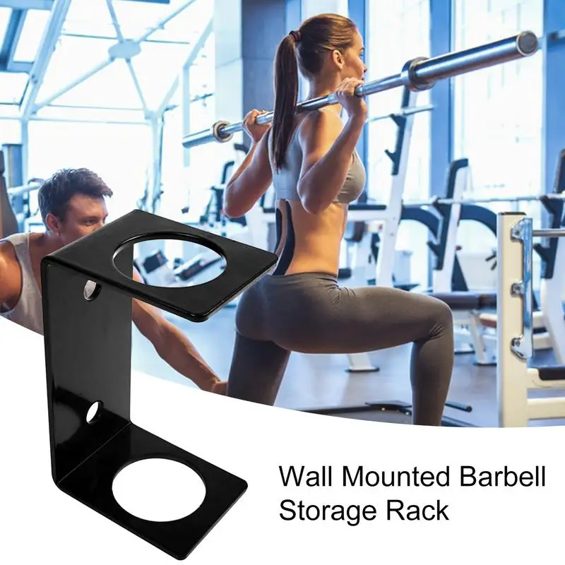 

Wall Mounted Barbell Rack Weight Bar Holder Sturdy Steel Single Barbell Holder Strong Load-Bearing For Hexagonal Length Barbells