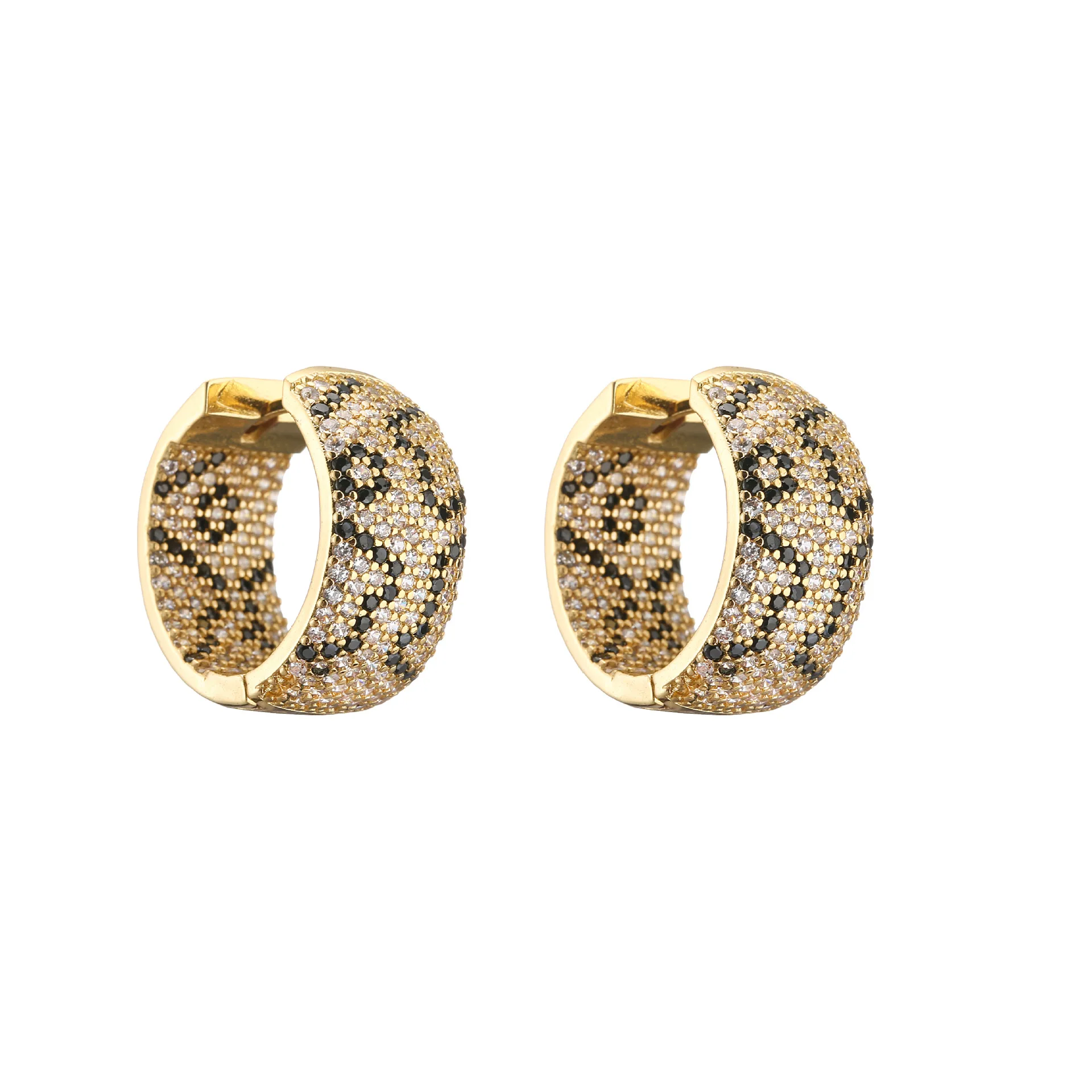 HECHENG, Damen-Ohrringe mit Leopardenmuster und Diamanten, sexy Lady, zarte Ohrringe – Detail 9