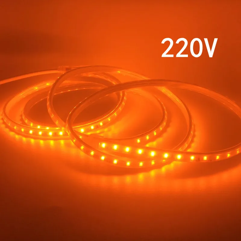 5m 10m AC220V LED Strip Orange Amber 1700k 1800k 1900k 2000k EU Plug 96 leds/m 9mm Waterproof Flexible Billboard Logo Showcase