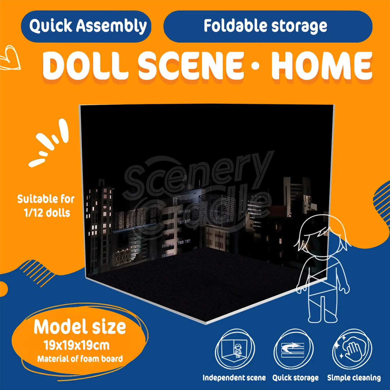 

DIY Blind Box Figure Model Doll Toy Props Scene Background Display Board - PVC Cottage Theme for Collectible Figurines