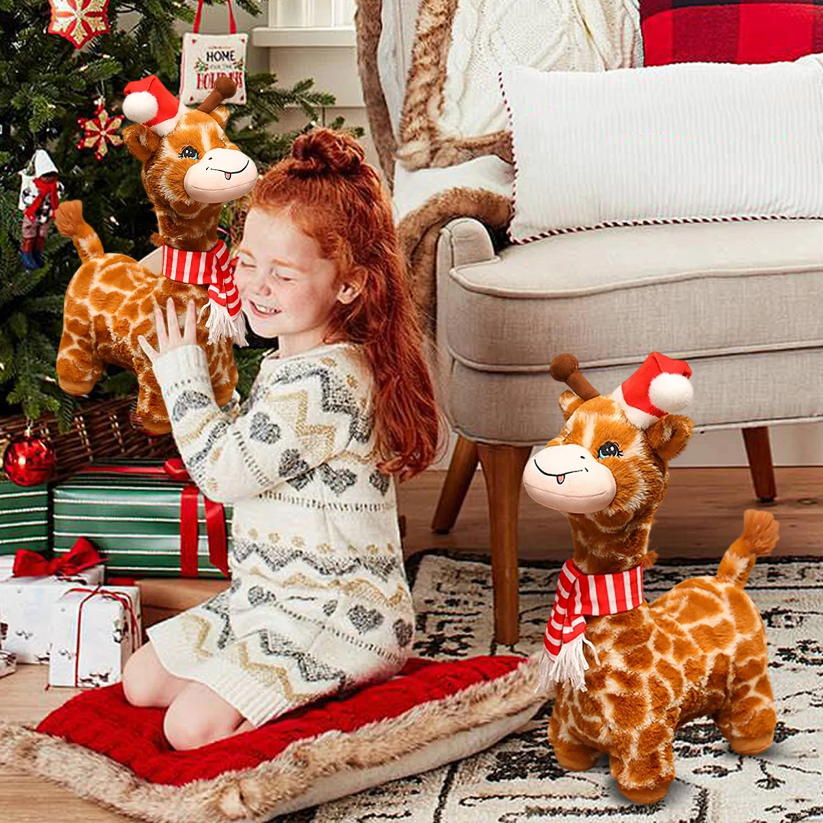 

Декор для вечеринки с изображением лося, шляпа Санта-Клауса, плюшевая игрушка с длинным вырезом и оленем, плюшевая игрушка для взаимодействия родителей и детей, идеальные подарки на день рождения для друзей