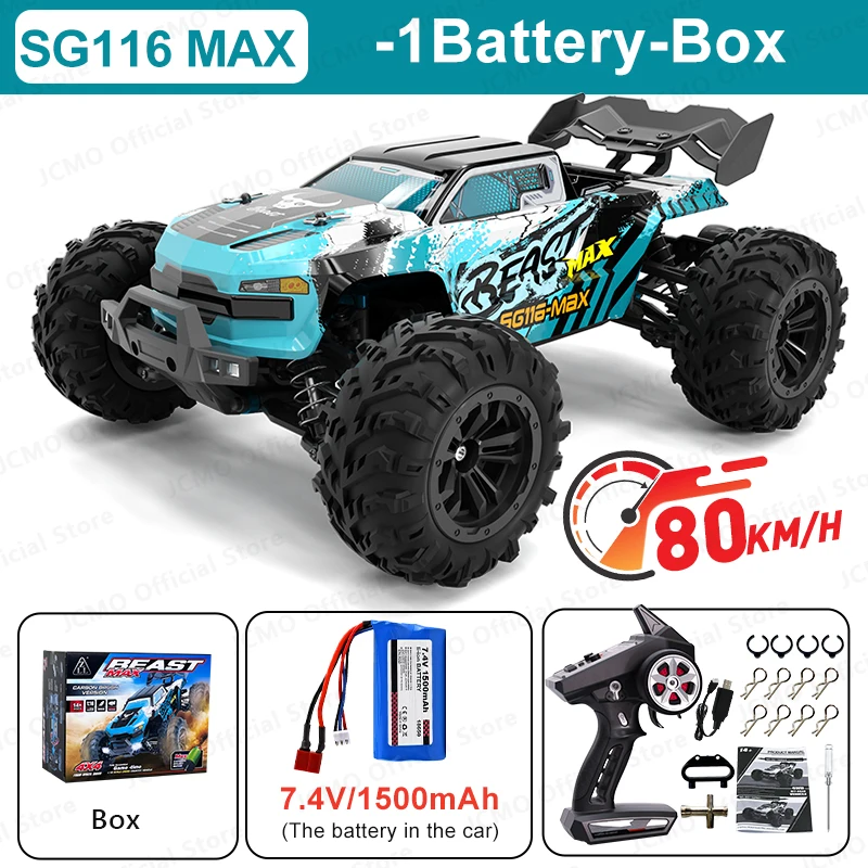 SG116MAX 80 km/u hoge snelheid RC auto borstelloze 4WD off-road drift afstandsbediening auto 1:16 professionele racewagens SG116PRO 40 km/u