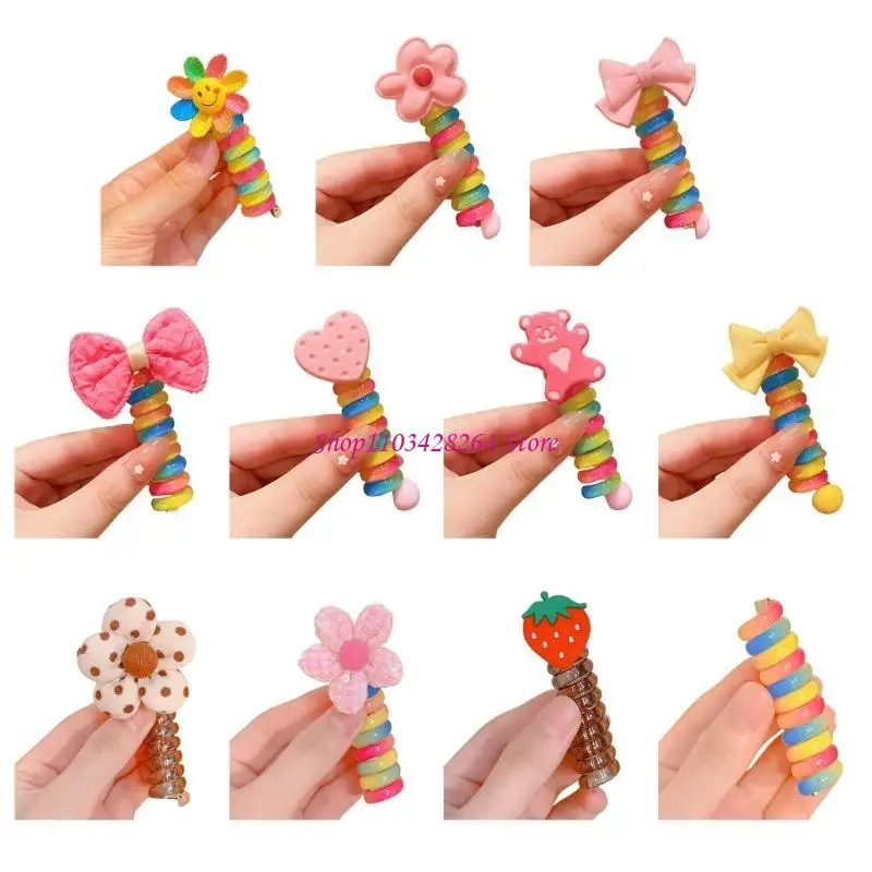 

Children's Ponytail Scrunchies Stylish Hair Bands with Telephone Wire Shaped