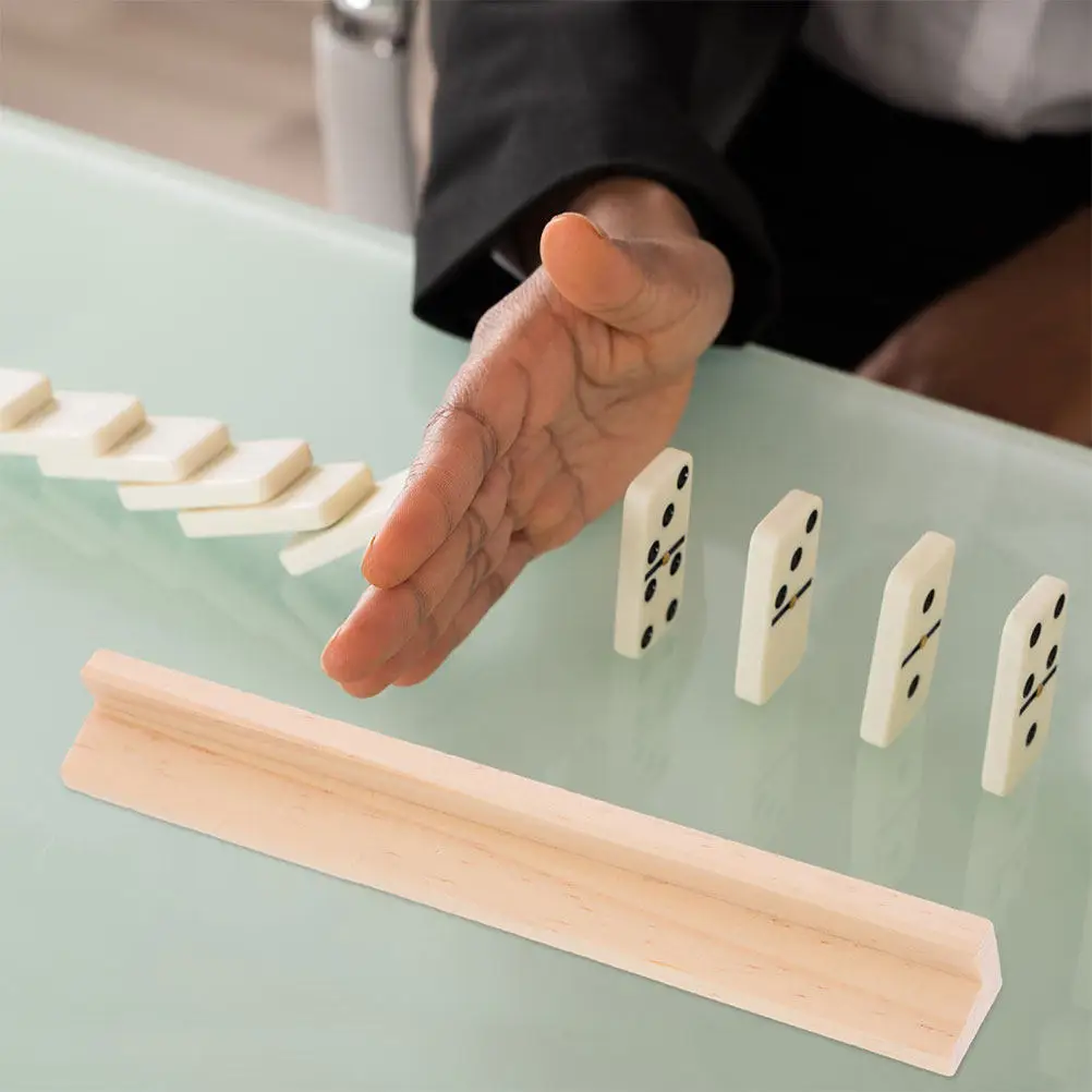 10Pcs 나무 알파벳 디스플레이 베이스 게임 카드 용 부드러운 가장자리 다기능 도미노 홀더 공예 장식 DIY 액세서리