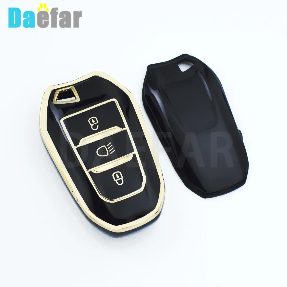 Para peugeot 308 408 508 2008 3008 4008 5008 para citroen c4 c6 C3-XR tpu caso chave do carro capa escudo fob titular acessórios