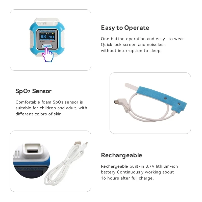 Sleep or Apnea Respiratory Monitoring Apnea and Hypopnea Monitoring PR SpO2 BT 4.0 Supported BM2000A with App