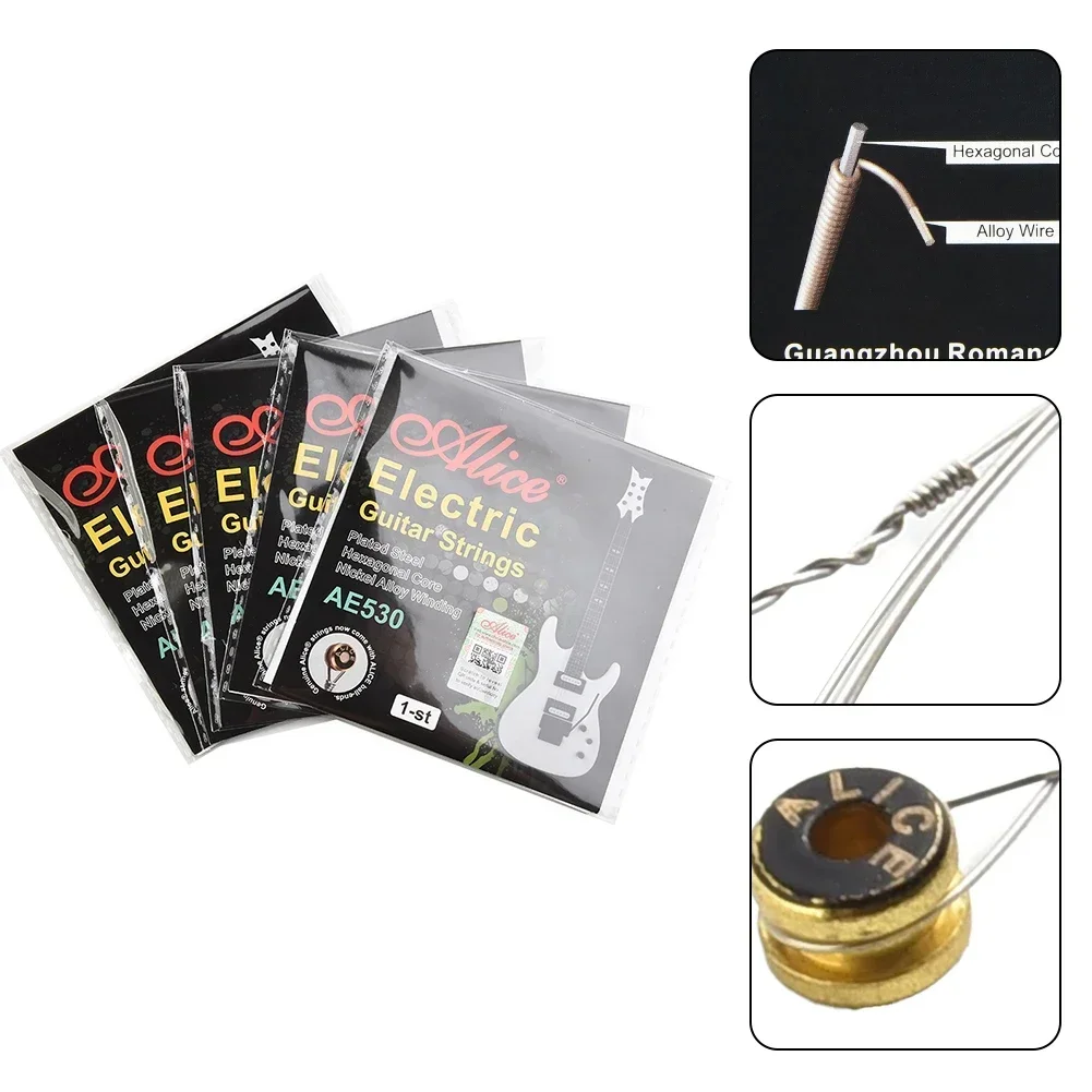 Alice 5 Pcs Single Guitar Strings Electric Guitar Top E Plain Steel Gauges .009 010  Guitar Replacement Strings Parts Hot Sale