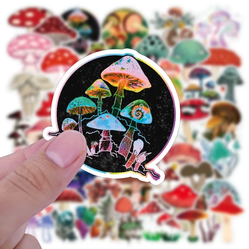 50 Stück Cartoon personalisierte Pilz kreative Graffiti Dekoration Aufkleber