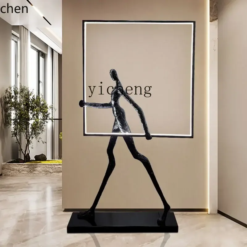 YFY  fiberglass frame luminous figure ornament villa hotel lobby floor sculpture decoration