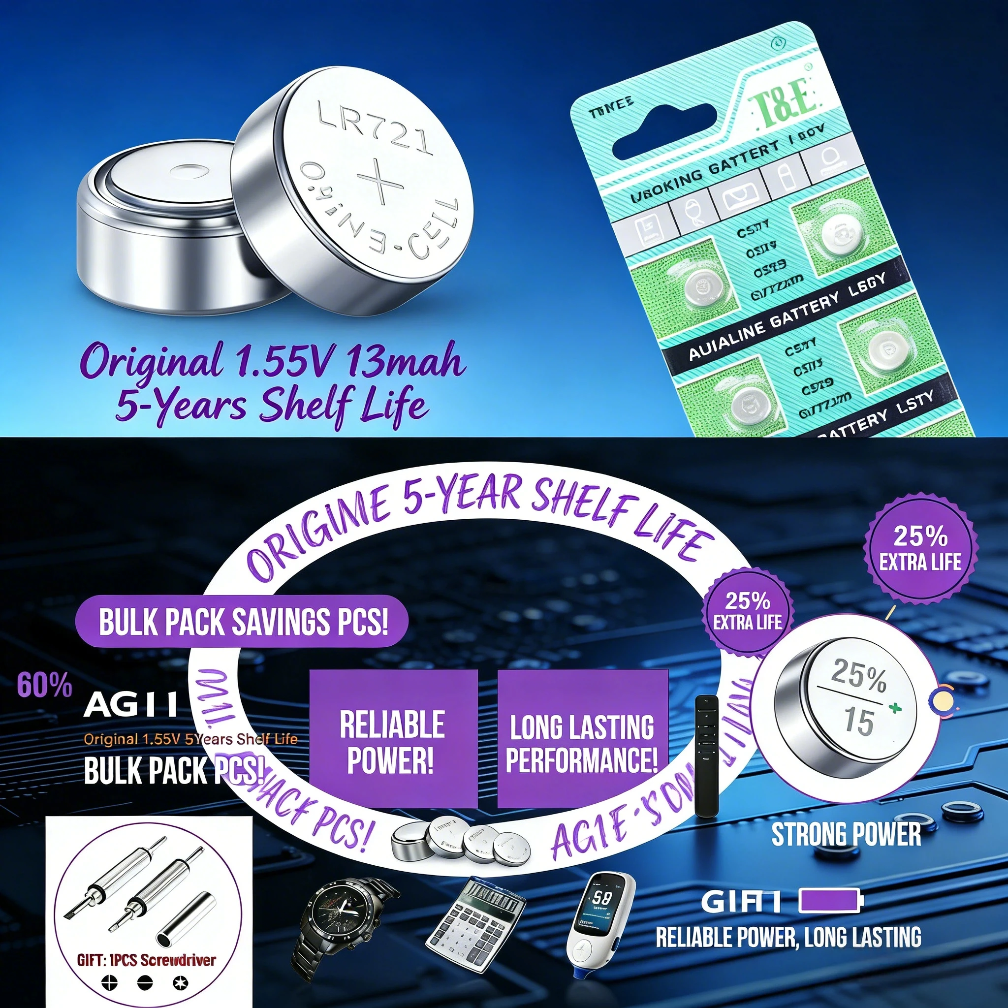 

AG11 SG11 LR58 SR58 162 361 362 LR721 SR721 SR720 L721F Батарейки-таблетки1,55 В Монета Часы Игрушки Дистанционный аккумулятор 2 шт.-50 шт.