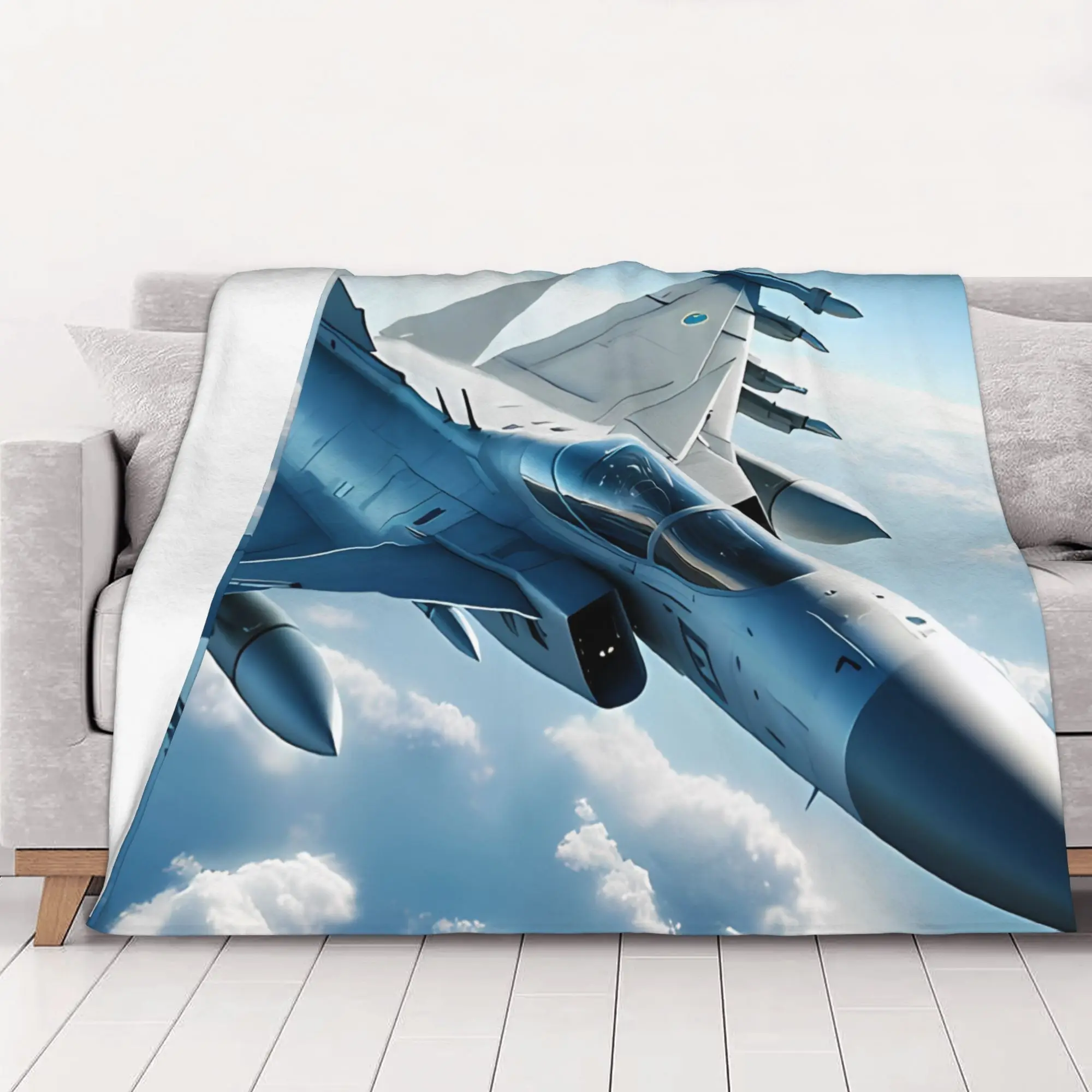 1PC Saab JAS 39 Gripen Gripen Fighter home room decorations Winter Blankets for Adults Bedding Home Interior Sofa Knee