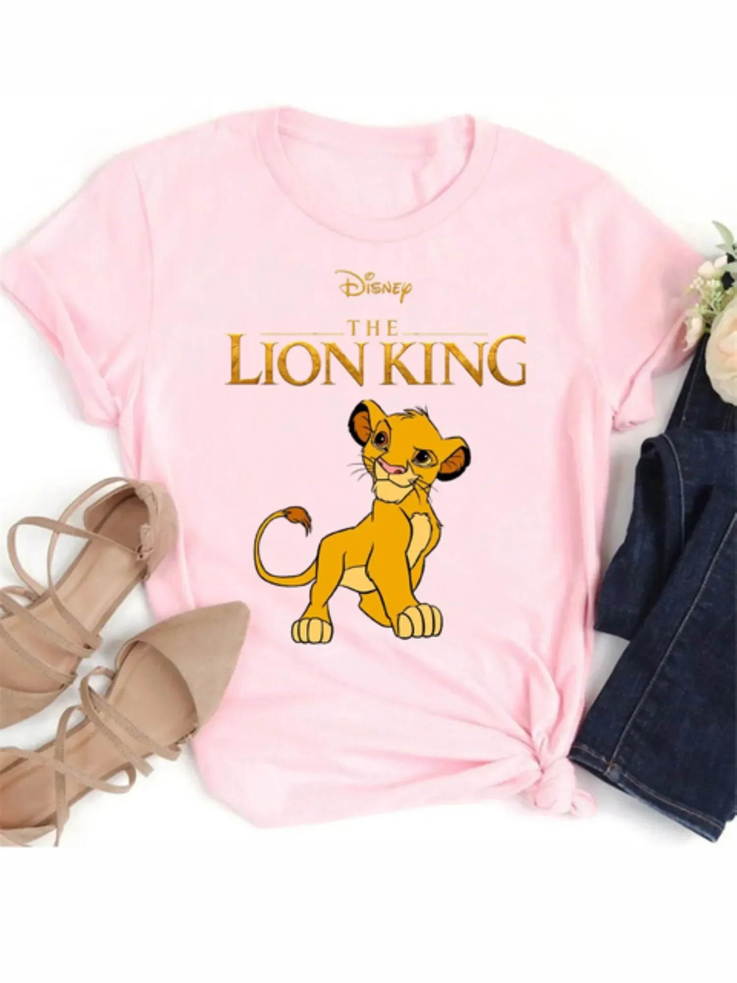 Hakina Matata T-shirt Disney Cartoon Lion King Graphics Harajuku Simba Men and Women Tops