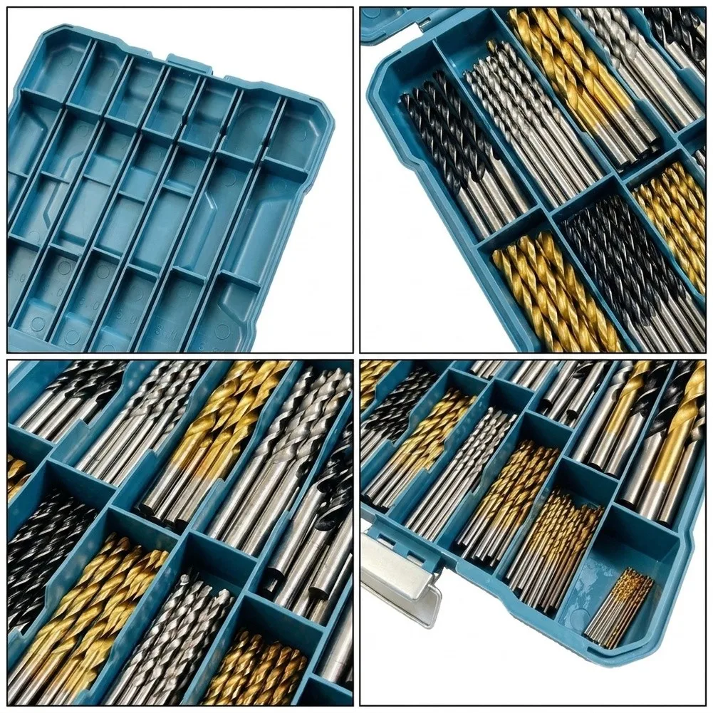 For Alloy Steel 130 Piece Drill Bit Set for Consistent Performance For Wood Metal and Common Project Materials