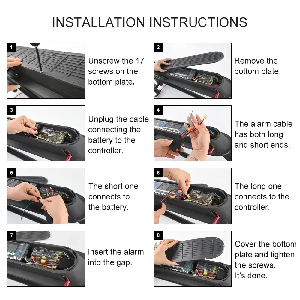 36-55V Electric Scooter Smart Alarm Anti-Theft Lock Waterproof Dustproof Remote Control Lock For Xiaomi M365 1s Pro Pro2 for Max