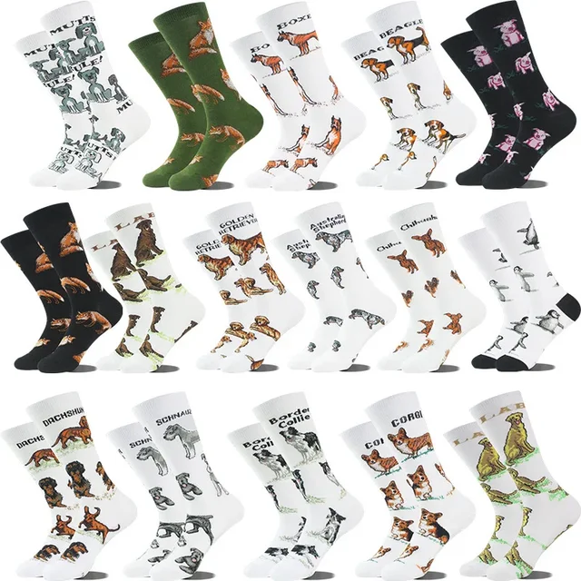 NOWA załoga moda śmieszne skarpetki damskie Border Collie sznaucer laboratorium Scottie Beagle bokser mops buldog Sheltie złoty Doodle Retriever