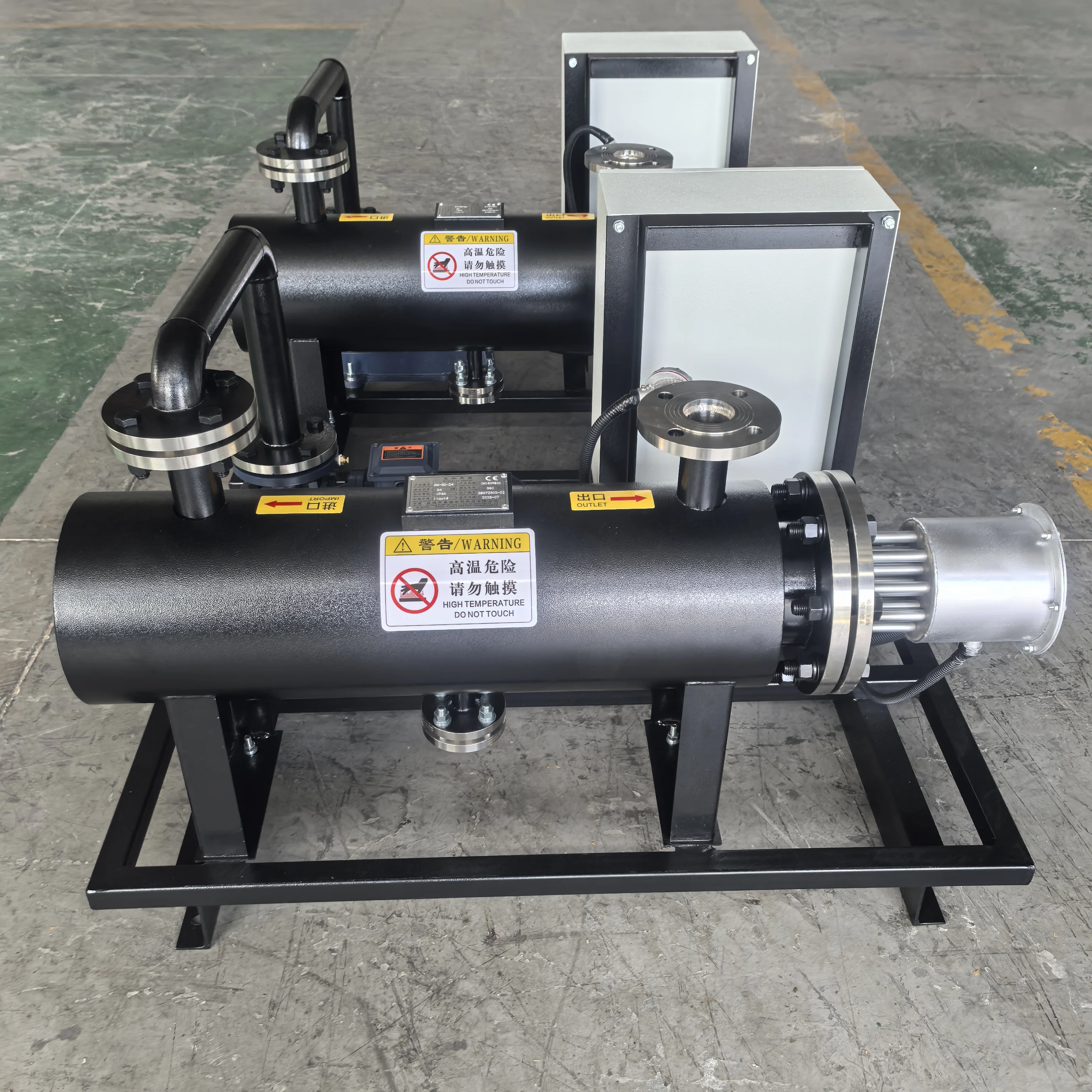380V 10-100KW Stainless Steel Electric Pipe Heater With Heating Tube For Mixture Of Water And Propylene Glycol