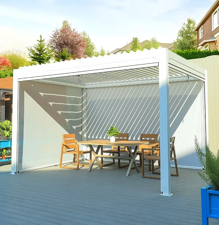df-Outdoor Aluminum Louvered Pergola Bioclimatique Exterior Aluminium Pergola Gazebo Pergole Pergule Pargola Pavilion！
