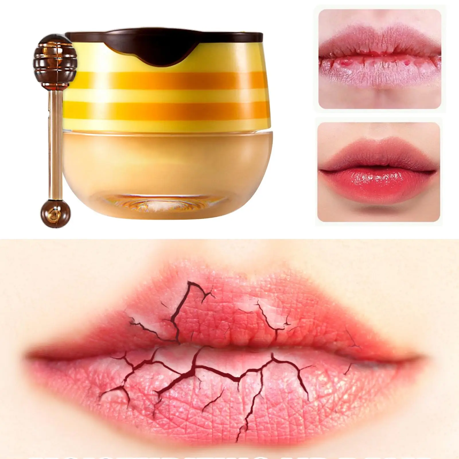 Sleeping Mask Day and Night Moisturizing Hydrating Repairing Bee Balm Remove Lip Scrubs Prevention Dry Fade Lip Lines