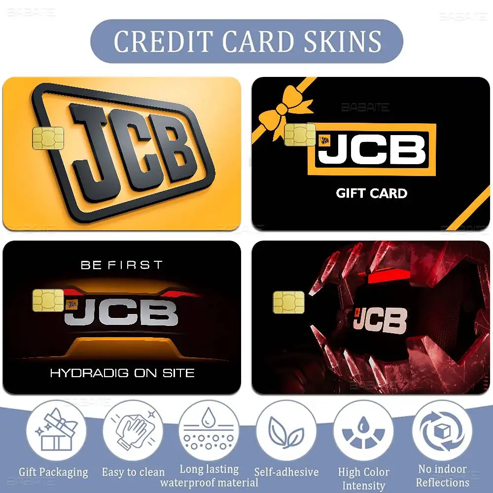 Excavator J-JCB logo Credit Card Skin Stickers for VISA Bank Card Transportation Card Waterproof Sticker Anti-scratch Women Gift