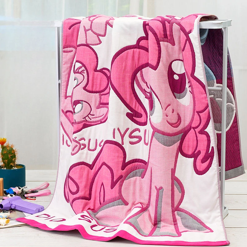 Hasbro My Little Pony Pinkie Pie Rainbow Dash Creative Anime Movie Character Cotton Bath Towel Cute Cartoon Soft Absorbent Towel