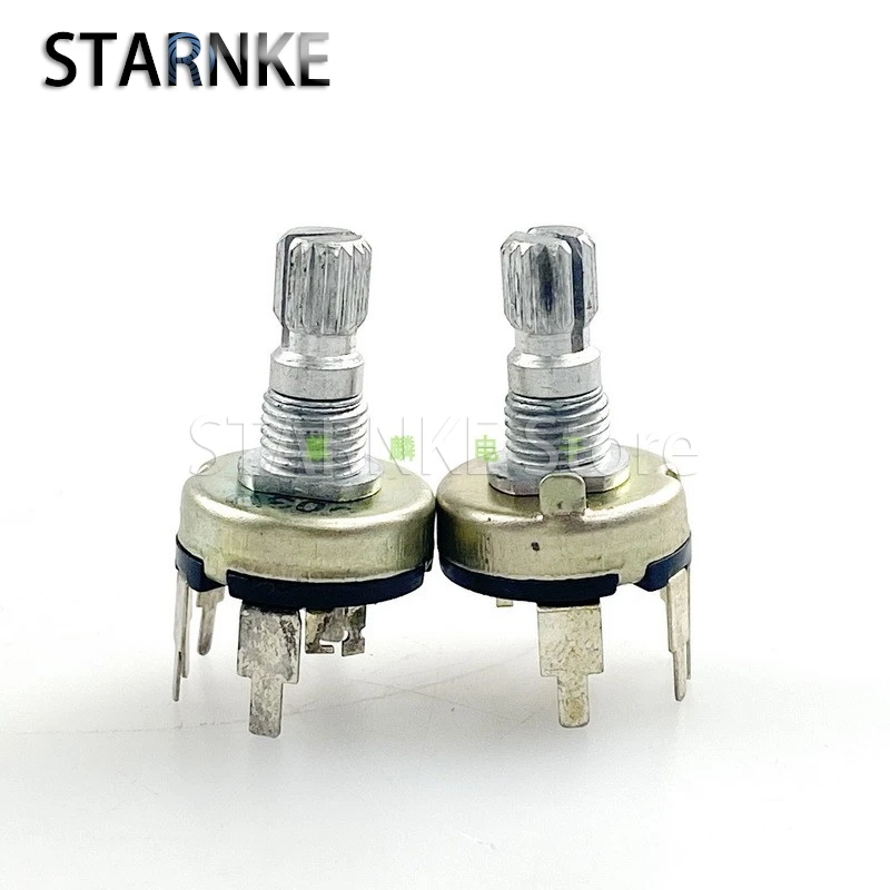 5PCS RV17 Type 5-Pin Vertical Single Potentiometer D50K Volume Light  Speed Adjustment Adjustable Resistance Flower Shaft 15mm
