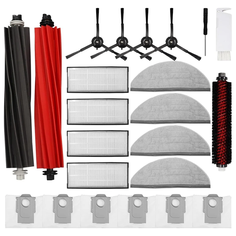 Kit d'accessoires pour aspirateur robot Roborock S8 Pro Ultra, brosse latérale principale, HEPA Pound, vadrouille, tampons de gril, sacs à poussière