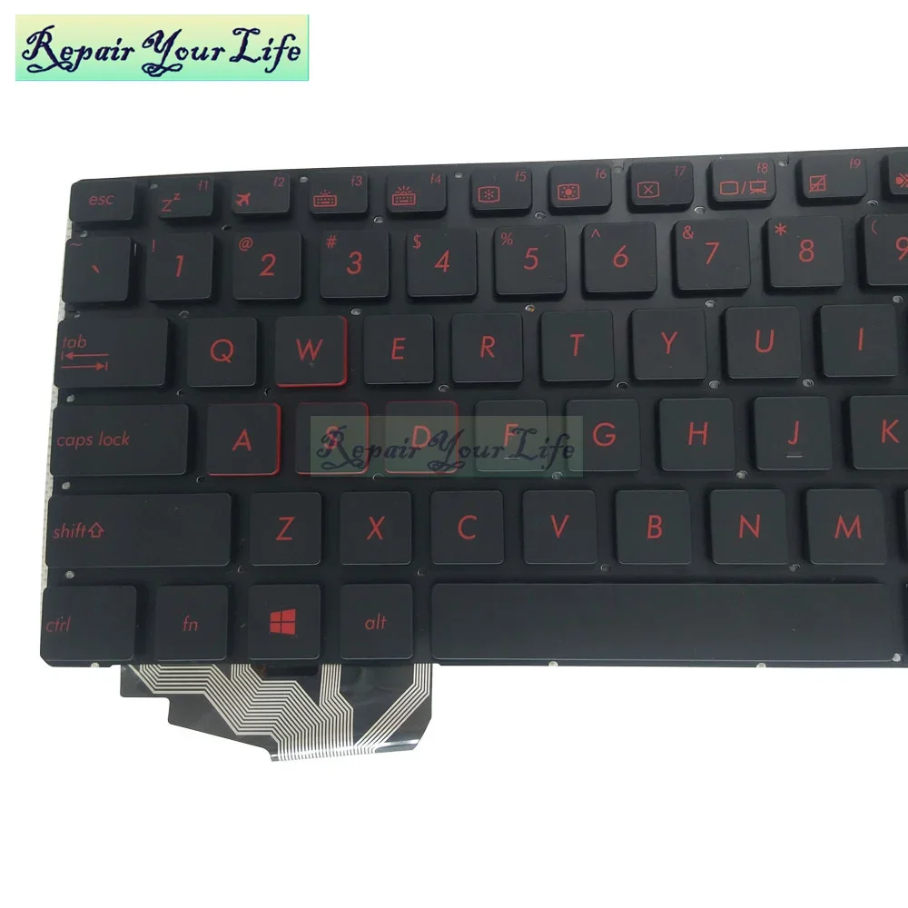 US Laptop Keyboard Backlight for Asus ROG GL552 GL552VL GL552VW GL752 GL771 G551 GL551 English Replacement Backlit Keyboards