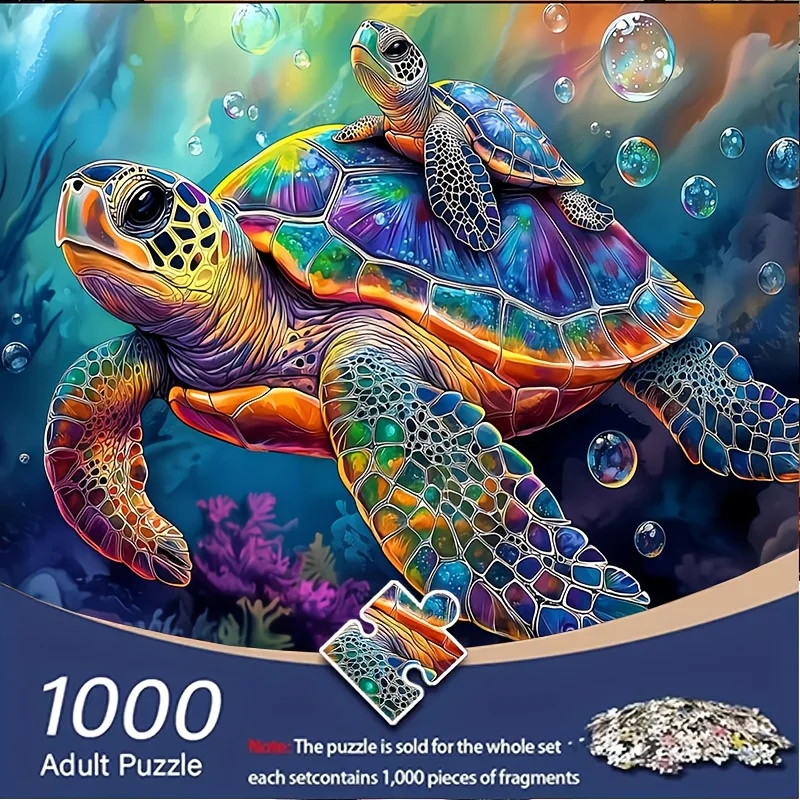 1000/500 PCS Jigsaw Puzzles Turtle Animal Home Decor Games Landscape Puzzles Educational Toys Birthday Gifts