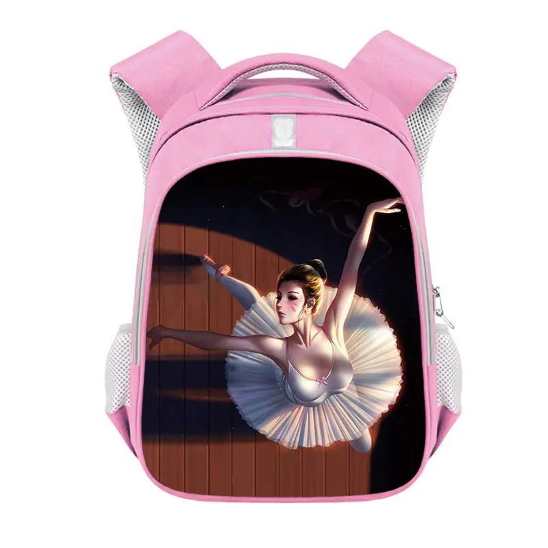 Mochila de escuela primaria para niñas de Ballet, Mochila escolar rosa de poliéster para niñas, Mochila con tira reflectante reductora de moda, Mochila para Mujer