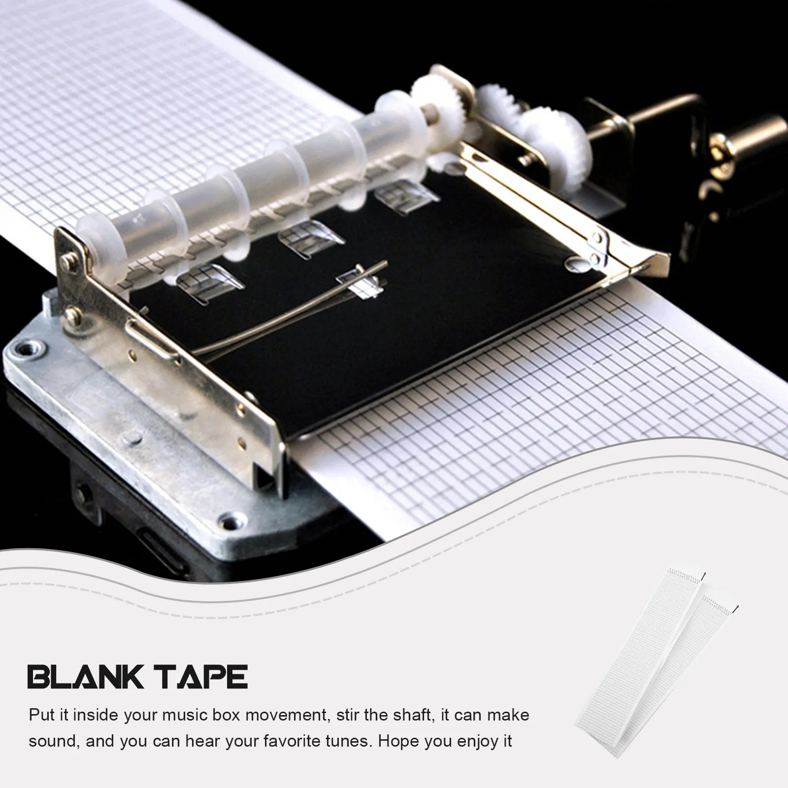 10pcs 30 Note Hand Crank Music Box Movement Blank Tapes Paper Strips Refills DIY Composing Musical Case Tapes