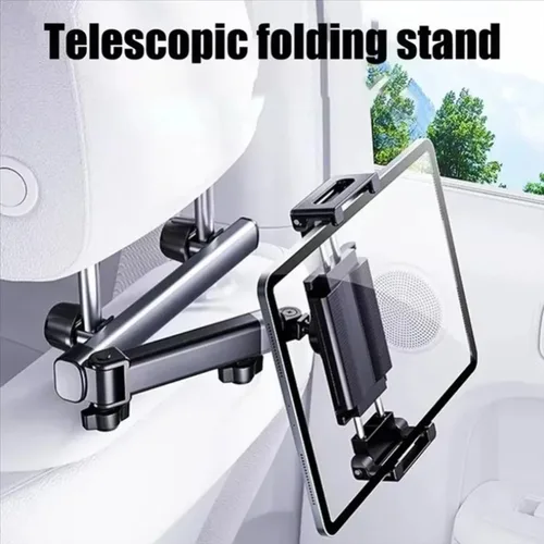 Imagen 2 del producto Soporte para tableta y reposacabezas de coche X49A con rotación de 360 grados para teléfono/tableta de 6-12,9 pulgadas, soporte telescópico giratorio para tableta para coche