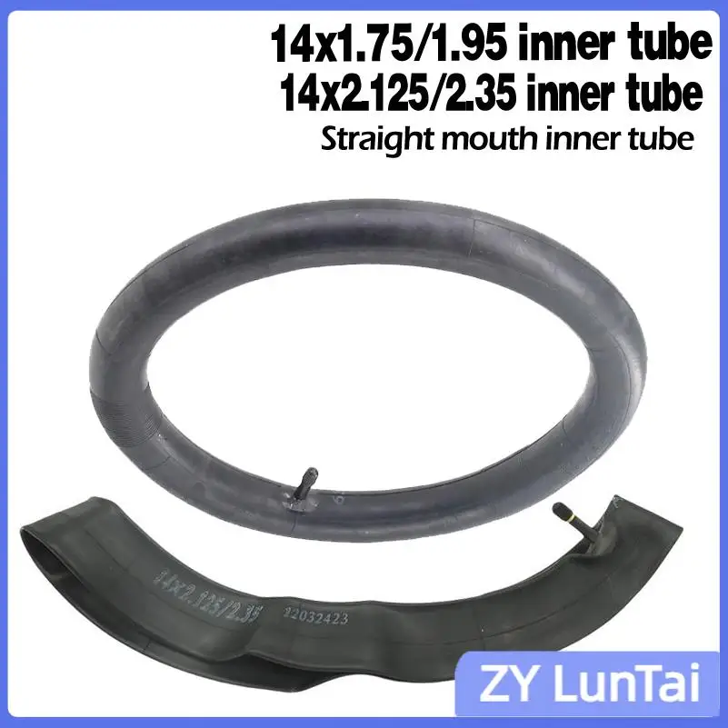 

14x2.125/2.35 14x1.75/1.95 inner tube straight rod, suitable for tire electric bicycle parts accessories