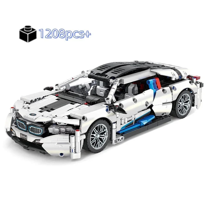 Technical BWH City Speed Racing Car Building Blocks MOC Bricks Super Sports Cars Model Boys Assembly Toys Kid Gifts 1208PCS