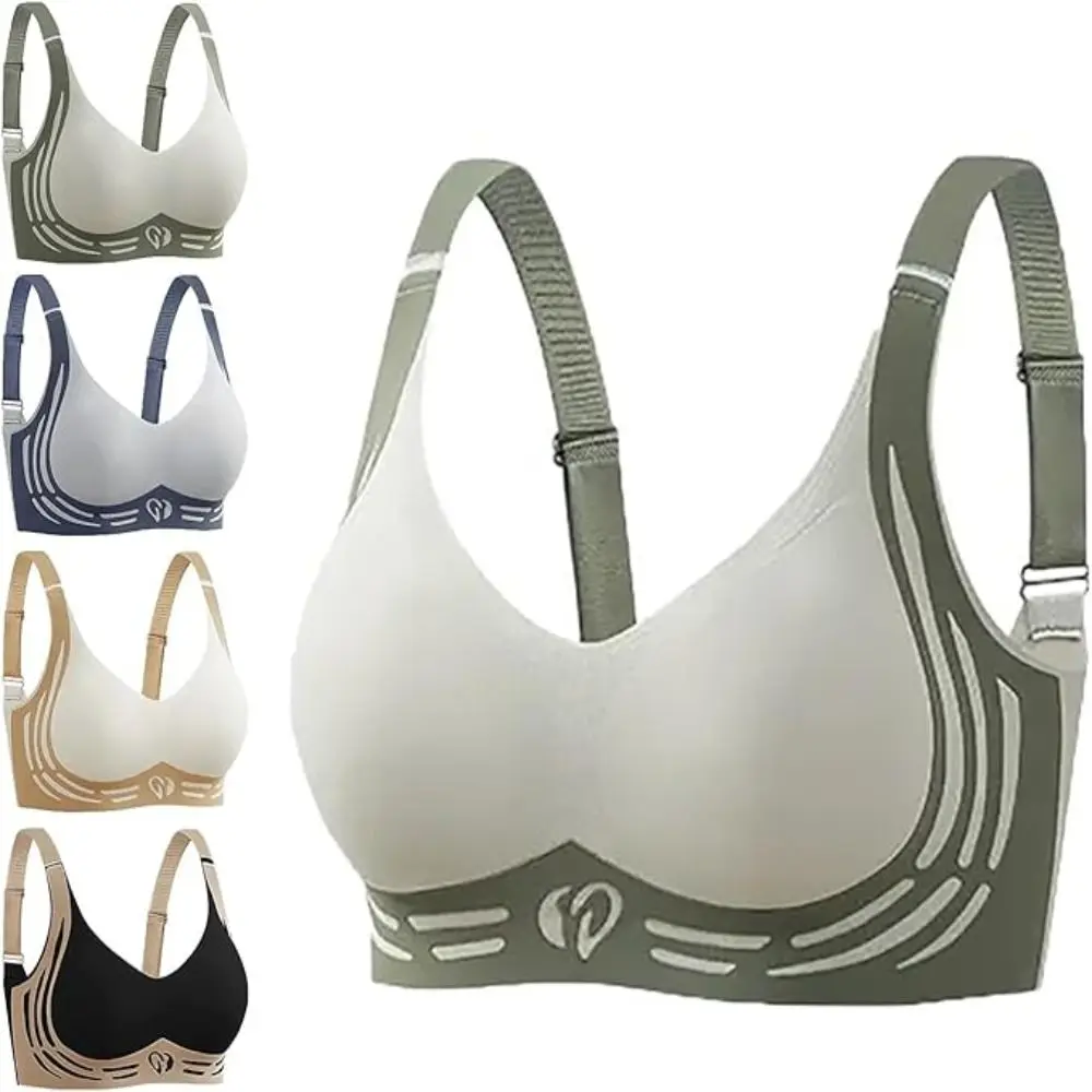 

New Design Nylon Wireless Push Up Bra Cotton Breathable Liftup Bra Seamless Design Sports Bra Yoga Sports