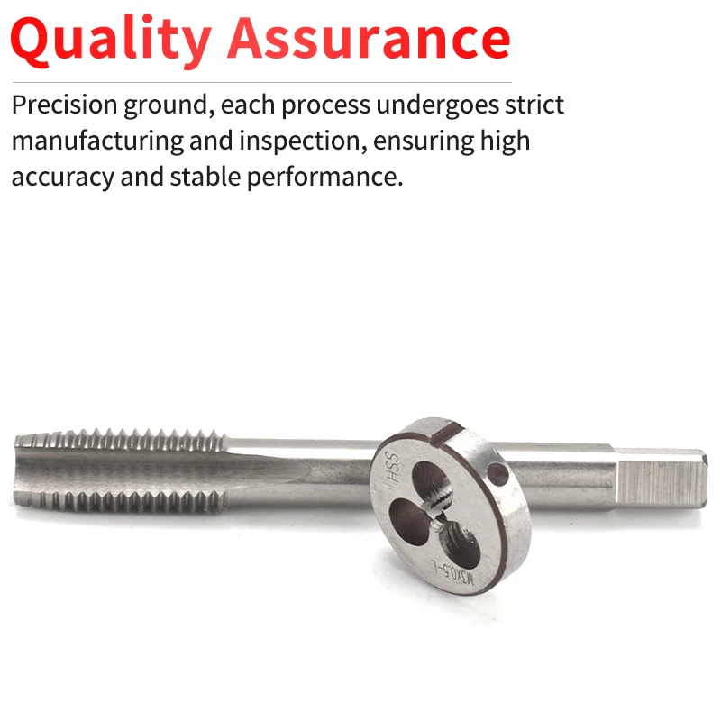 ZUANTONG 1SET Left Hand Metric Screw Hand Tap and Die Set Fine Thread Dies Taps M22-M25 X1.0/1.5/2.0/2.5 Tapping and Repair Tool