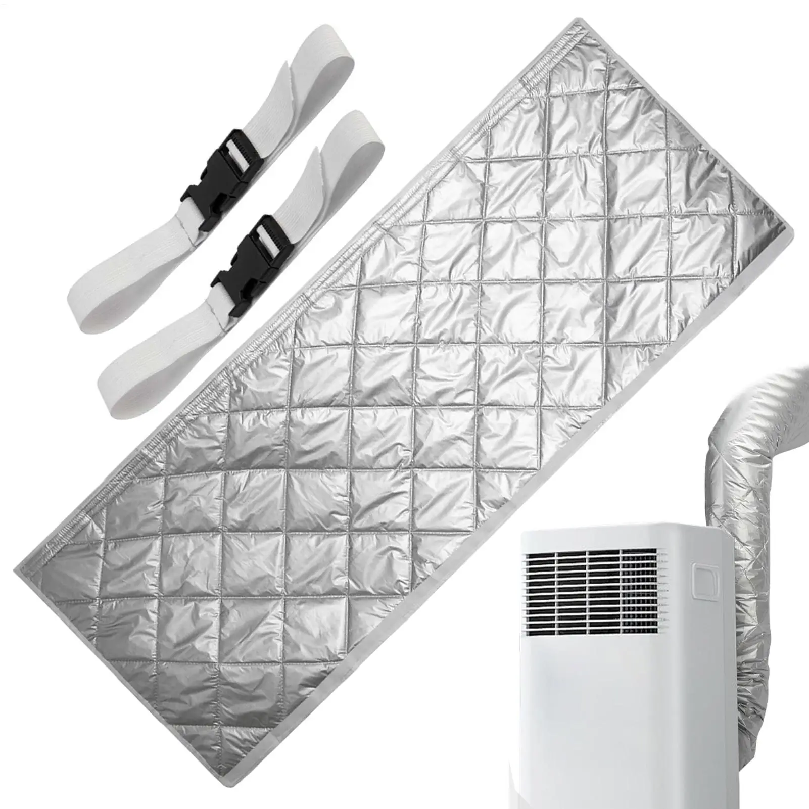 غطاء عازل لخرطوم مكيف الهواء، خرطوم تنفيس قناة التيار المتردد، غطاء معزول مع أشرطة قابلة للتعديل، ملحقات أنبوب العادم